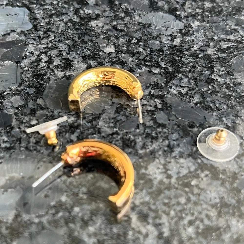 Rhinestone Rainbow Demi Hoop Earrings